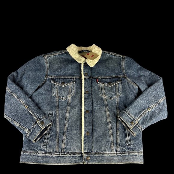 Levi's Other - Levi's Men's Original Trucker Type III Medium Blue Sherpa Denim Jacket Size L